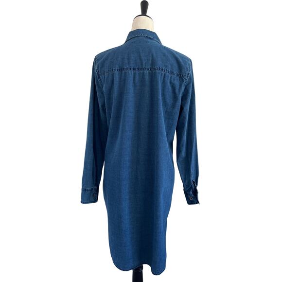 Abercrombie & Fitch Shirt Dress Womens Large Blue Chambray Lightweight Casual - Picture 2 of 10